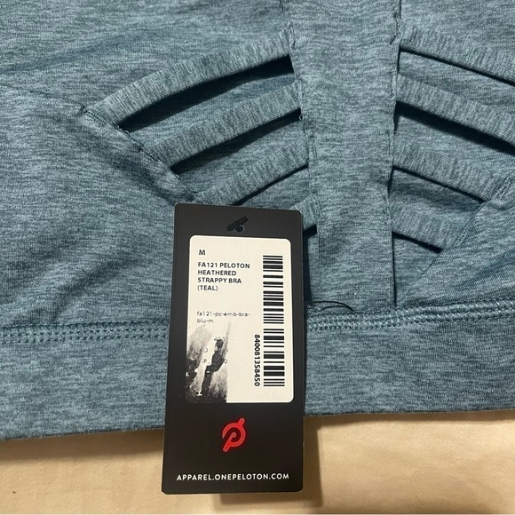 Peloton Heathered Strappy Teal Sports Bra NWT Size M - Picture 6 of 6